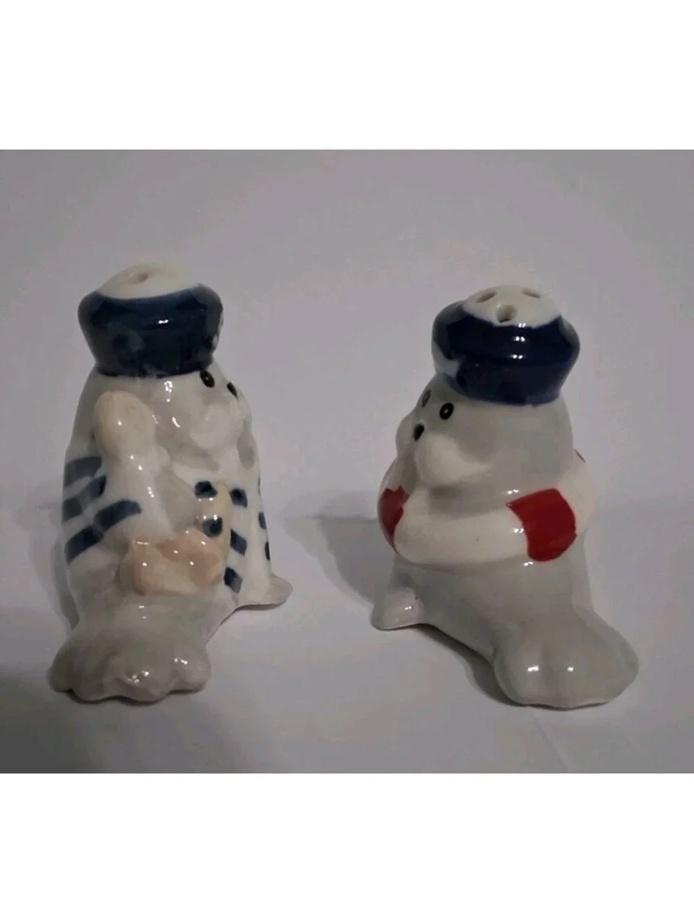 Gray Walrus Sailor Salt And Pepper Shakers, Small, NWOT